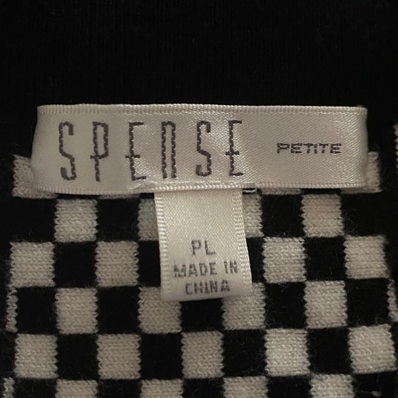 Petite Black & White Checkered Knit Sweater Skirt • Size PL Petite - Picture 4 of 8
